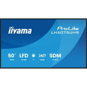 Alternative view of iiyama LH5075UHS-B2AG pantalla de señalización Pantalla plana para señalización digital 125,7 cm (49.5") LCD Wifi 500 cd / m² 4K Ultra HD Negro Procesador incorporado Android 11 24/7