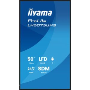 iiyama LH5075UHS-B2AG pantalla de señalización Pantalla plana para señalización digital 125,7 cm (49.5") LCD Wifi 500 cd / m² 4K Ultra HD Negro Procesador incorporado Android 11 24/7 iiyama LH5075UHS-B2AG pantalla de señalización Pantalla plana para señalización digital 125,7 cm (49.5") LCD Wifi 500 cd / m² 4K Ultra HD Negro Procesador incorporado Android 11 24/7