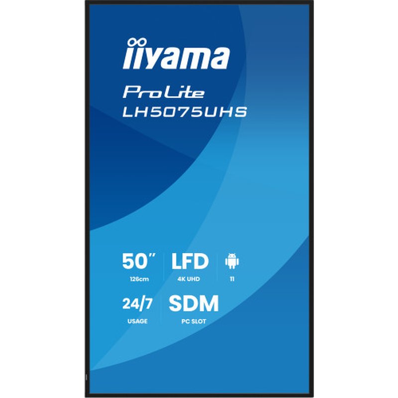 iiyama LH5075UHS-B2AG pantalla de señalización Pantalla plana para señalización digital 125,7 cm (49.5") LCD Wifi 500 cd / m² 4K Ultra HD Negro Procesador incorporado Android 11 24/7 iiyama LH5075UHS-B2AG pantalla de señalización Pantalla plana para señalización digital 125,7 cm (49.5") LCD Wifi 500 cd / m² 4K Ultra HD Negro Procesador incorporado Android 11 24/7 - Imagen 3