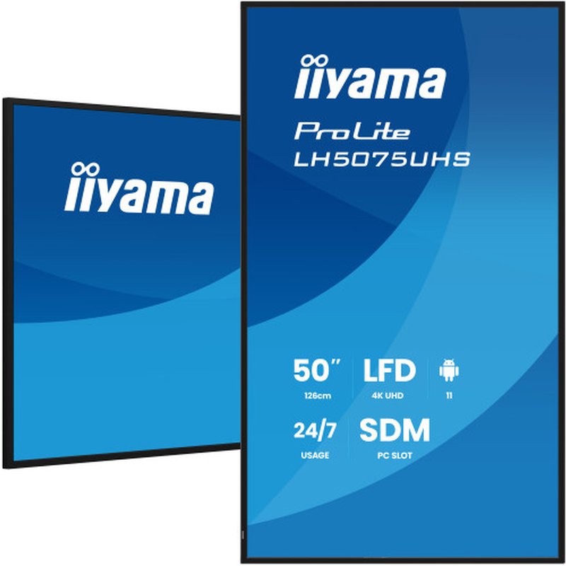 iiyama LH5075UHS-B2AG pantalla de señalización Pantalla plana para señalización digital 125,7 cm (49.5") LCD Wifi 500 cd / m² 4K Ultra HD Negro Procesador incorporado Android 11 24/7 iiyama LH5075UHS-B2AG pantalla de señalización Pantalla plana para señalización digital 125,7 cm (49.5") LCD Wifi 500 cd / m² 4K Ultra HD Negro Procesador incorporado Android 11 24/7 - Imagen 5