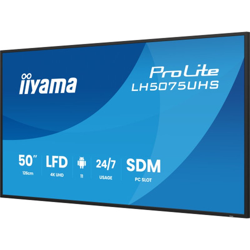 iiyama LH5075UHS-B2AG pantalla de señalización Pantalla plana para señalización digital 125,7 cm (49.5") LCD Wifi 500 cd / m² 4K Ultra HD Negro Procesador incorporado Android 11 24/7 iiyama LH5075UHS-B2AG pantalla de señalización Pantalla plana para señalización digital 125,7 cm (49.5") LCD Wifi 500 cd / m² 4K Ultra HD Negro Procesador incorporado Android 11 24/7 - Imagen 6
