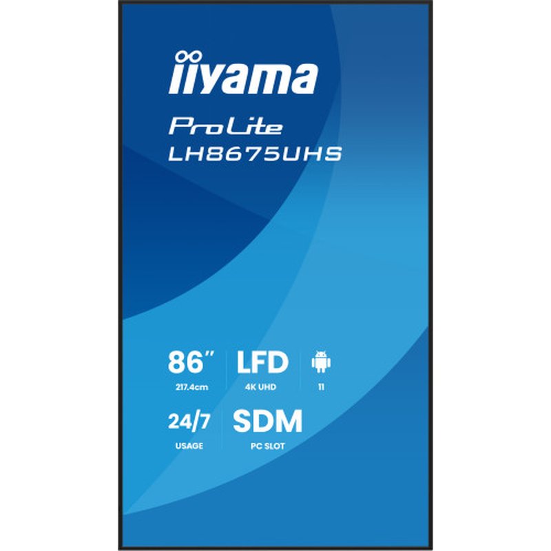 iiyama LH8675UHS-B2AG pantalla de señalización Pantalla plana para señalización digital 2,17 m (85.6") LCD Wifi 500 cd / m² 4K Ultra HD Negro Procesador incorporado Android 11 24/7 iiyama LH8675UHS-B2AG pantalla de señalización Pantalla plana para señalización digital 2,17 m (85.6") LCD Wifi 500 cd / m² 4K Ultra HD Negro Procesador incorporado Android 11 24/7 - Imagen 5