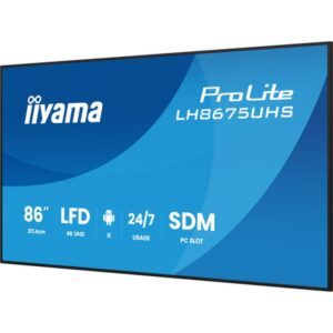 iiyama LH8675UHS-B2AG pantalla de señalización Pantalla plana para señalización digital 2,17 m (85.6") LCD Wifi 500 cd / m² 4K Ultra HD Negro Procesador incorporado Android 11 24/7 iiyama LH8675UHS-B2AG pantalla de señalización Pantalla plana para señalización digital 2,17 m (85.6") LCD Wifi 500 cd / m² 4K Ultra HD Negro Procesador incorporado Android 11 24/7