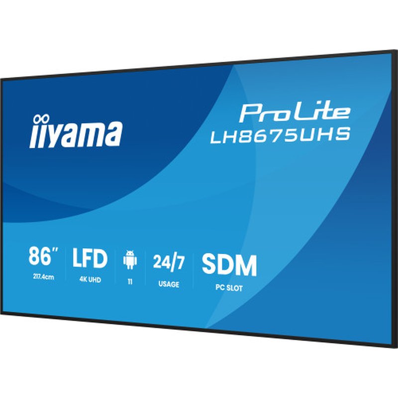 iiyama LH8675UHS-B2AG pantalla de señalización Pantalla plana para señalización digital 2,17 m (85.6") LCD Wifi 500 cd / m² 4K Ultra HD Negro Procesador incorporado Android 11 24/7 iiyama LH8675UHS-B2AG pantalla de señalización Pantalla plana para señalización digital 2,17 m (85.6") LCD Wifi 500 cd / m² 4K Ultra HD Negro Procesador incorporado Android 11 24/7 - Imagen 7