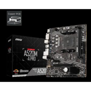MSI A520M-A PRO placa base AMD A520 Zócalo AM4 micro ATX