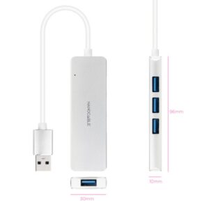 Nanocable Hub USB-A 3.0. a 4xUSB3.0, USB-A/M-USB 3.0/H, Aluminio, Color Plata, 18 cm Nanocable Hub USB-A 3.0. a 4xUSB3.0, USB-A/M-USB 3.0/H, Aluminio, Color Plata, 18 cm