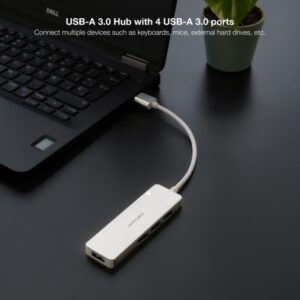 Nanocable Hub USB-A 3.0. a 4xUSB3.0, USB-A/M-USB 3.0/H, Aluminio, Color Plata, 18 cm Nanocable Hub USB-A 3.0. a 4xUSB3.0, USB-A/M-USB 3.0/H, Aluminio, Color Plata, 18 cm
