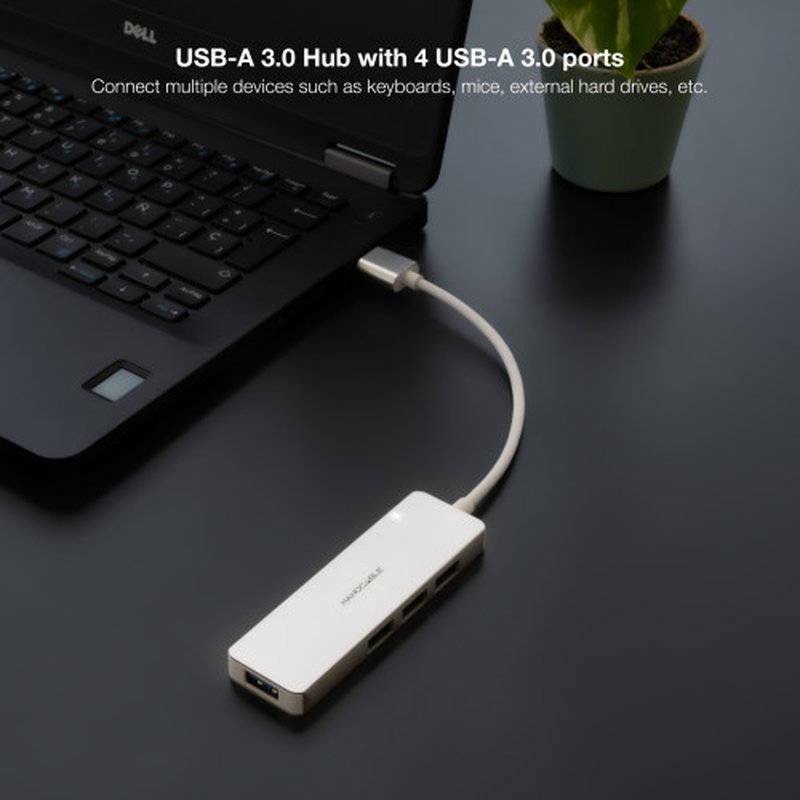 Nanocable Hub USB-A 3.0. a 4xUSB3.0, USB-A/M-USB 3.0/H, Aluminio, Color Plata, 18 cm Nanocable Hub USB-A 3.0. a 4xUSB3.0, USB-A/M-USB 3.0/H, Aluminio, Color Plata, 18 cm - Imagen 3