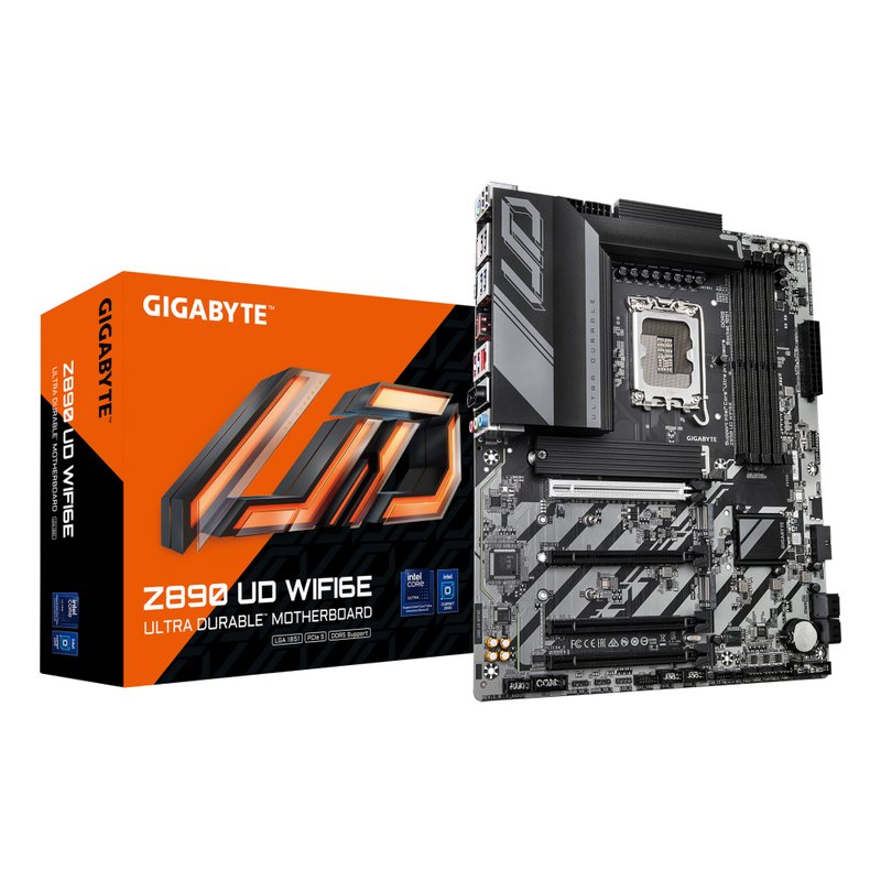 GIGABYTE Placa base Z890 UD WIFI6E - Compatible con CPUs Intel Core Ultra (Serie 2), VRM de 12+1+2 fases, hasta 8800MHz DDR5 (OC), 1xPCIe 5.0 + 2xPCIe 4.0, Wi-Fi 6E, LAN 2.5GbE, USB 4 GIGABYTE Placa base Z890 UD WIFI6E - Compatible con CPUs Intel Core Ultra (Serie 2), VRM de 12+1+2 fases, hasta 8800MHz DDR5 (OC), 1xPCIe 5.0 + 2xPCIe 4.0, Wi-Fi 6E, LAN 2.5GbE, USB 4