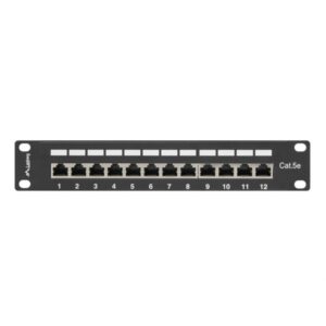 PATCH PANEL LANBERG 12 PUERTOS 1U 10" CAT.6 BLINDADO NEGRO
