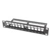 PATCH PANEL LANBERG 12 PUERTOS 1U RACK 19-ORGANIZADOR MODULOS KEYSTONE NEGRO PATCH PANEL LANBERG 12 PUERTOS 1U RACK 19-ORGANIZADOR MODULOS KEYSTONE NEGRO