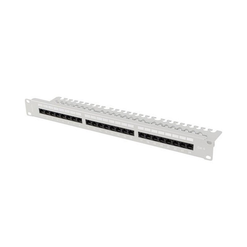 PATCH PANEL LANBERG 24 PUERTOS 1U 19" CAT.6 UTP CON ORGANIZADOR CABLES GRIS PATCH PANEL LANBERG 24 PUERTOS 1U 19" CAT.6 UTP CON ORGANIZADOR CABLES GRIS