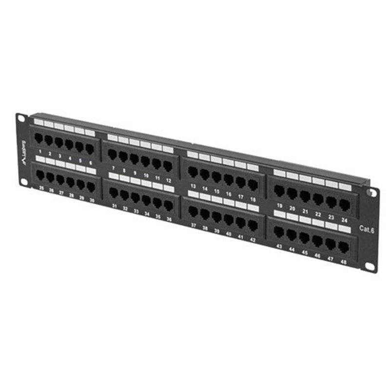 PATCH PANEL LANBERG 48 PUERTOS 2U 19? CAT.6 NEGRO PATCH PANEL LANBERG 48 PUERTOS 2U 19? CAT.6 NEGRO