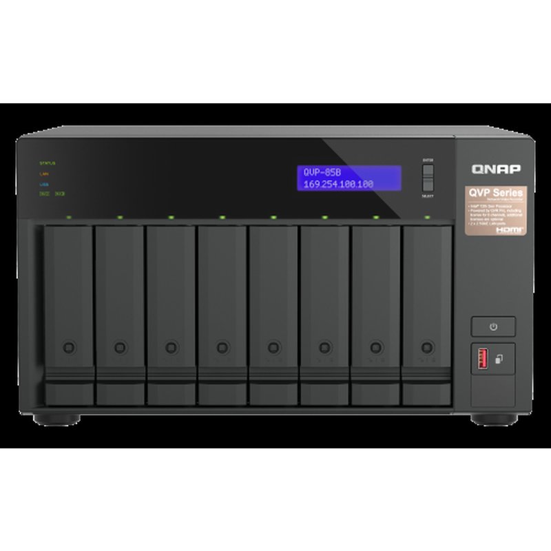 QNAP QVP-85B servidor de almacenamiento NAS Torre Ethernet Negro QNAP QVP-85B servidor de almacenamiento NAS Torre Ethernet Negro
