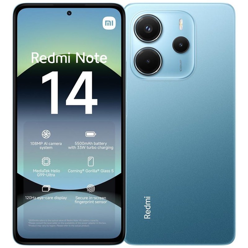 Reacondicionado | SMARTPHONE XIAOMI REDMI NOTE 14 6.67" OC 6GB 128GB 4G ANDROID 14 BLUE
