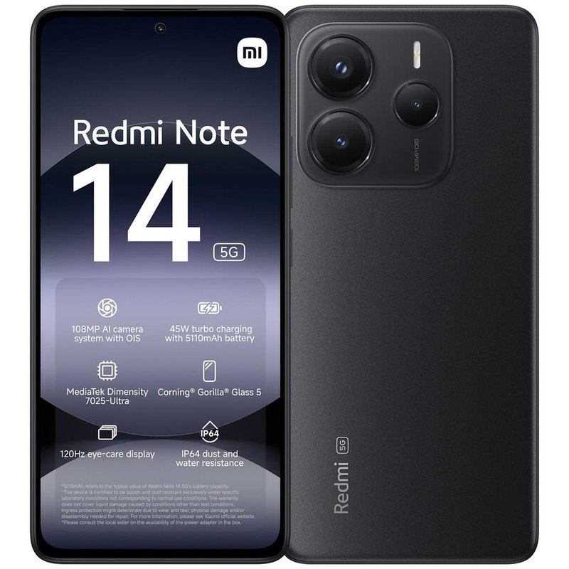 Reacondicionado | SMARTPHONE XIAOMI REDMI NOTE 14 6.67" OC 8GB 256GB 5G ANDROID 14 BLACK Reacondicionado | SMARTPHONE XIAOMI REDMI NOTE 14 6.67" OC 8GB 256GB 5G ANDROID 14 BLACK