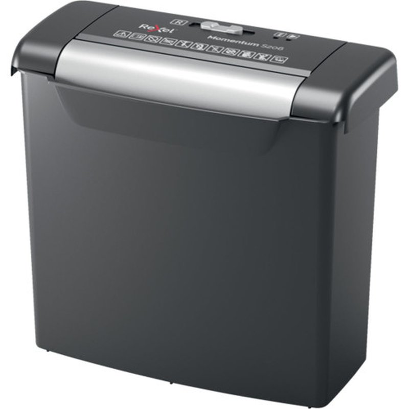 Rexel Momentum S206 triturador de papel Corte en tiras 72 dB Negro, Gris
