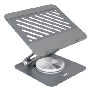 TooQ Soporte Elevador con rotación 360° y ajustable, para dispositivos de hasta 13”, Color Gris Oscuro