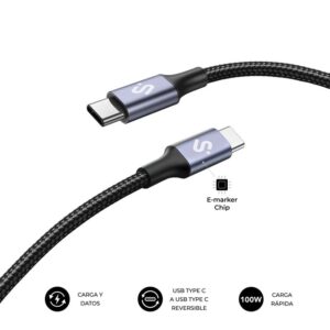 SUBBLIM CABLE PLUS 100W C-C 1M BLACK