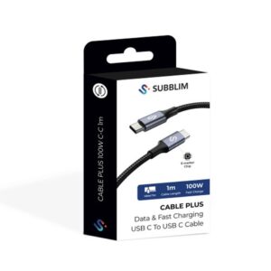 SUBBLIM CABLE PLUS 100W C-C 1m WHITE