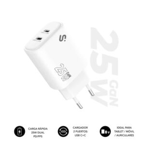 SUBBLIM CARGADOR GAN 25W CHARGER USB C+C