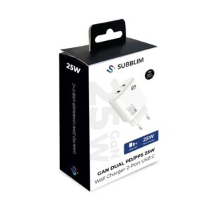 Alternative view of SUBBLIM CARGADOR GAN 25W CHARGER USB C+C