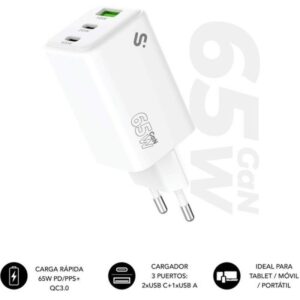 SUBBLIM CARGADOR GAN 65W CHARGER USB C+C+A