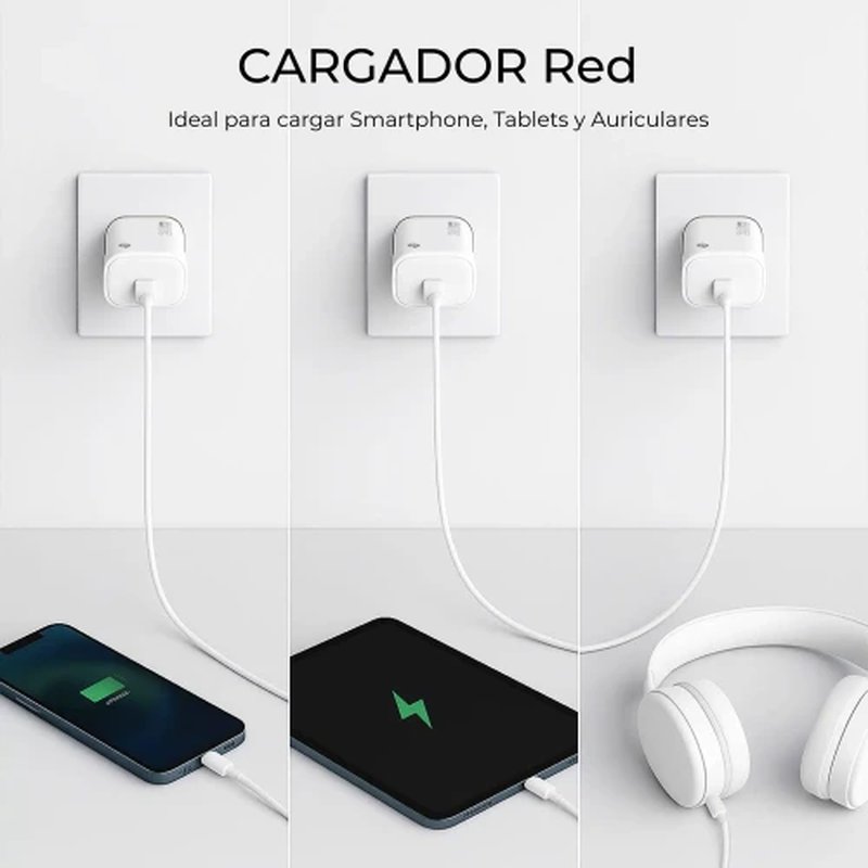 SUBBLIM Cargador USB-C GaN 20W , Power Delivery 3.0 & PPS, Enchufe Rápido para iPhone 16-12, iPad, Galaxy S24-S20, Pixel 9-6, Xiaomi, Ultraportátil, Seguro y Certificado - Imagen 3