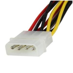StarTech.com Adaptador Cable 30cm Divisor de 4 Pines LP4 a Doble SATA en Ángulo Derecho Cierre Seguridad
