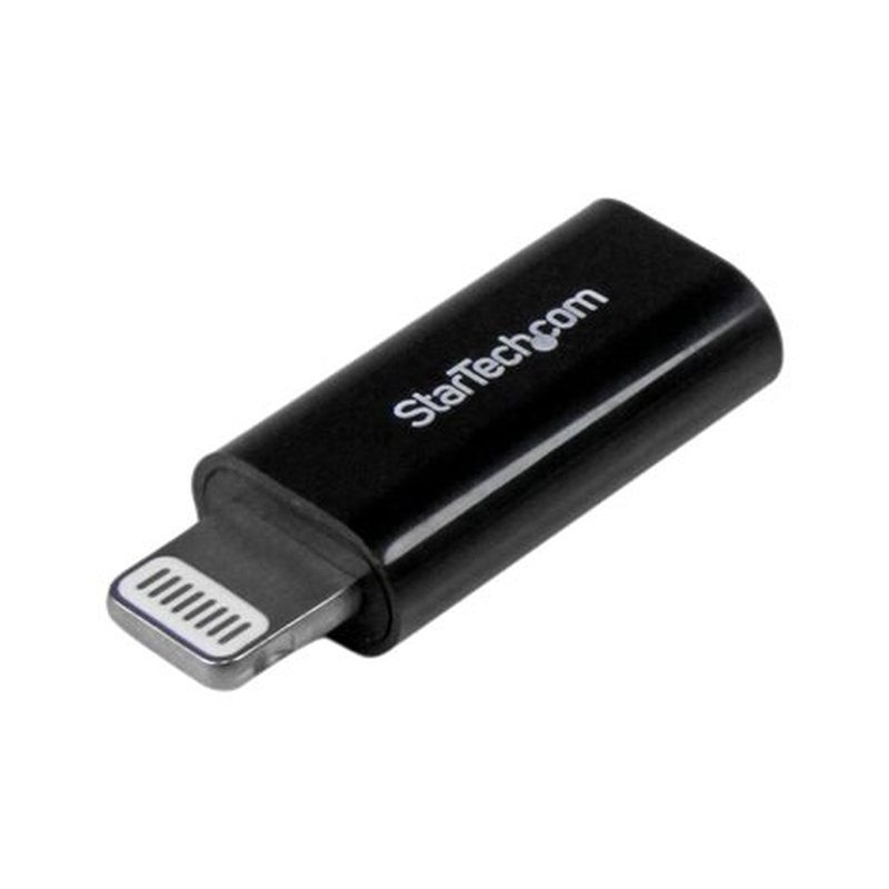 StarTech.com Adaptador de Conector Apple Lightning de 8 pines a Micro USB para iPhone / iPod / iPad - Negro