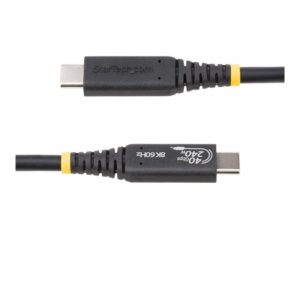 StarTech.com Cable USB4 de 1m - Cable USB Tipo C Certificado USB-IF - Cable USB-C de 40G - PD 3.1 EPR de 240W - 8K 60Hz - Compatible con Puertos Thunderbolt/USB 3.2