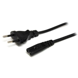 StarTech.com Cable de 2m de Alimentación para Portátiles, Enchufe UE a C7, 2,5A 250V, 18AWG, Cable de Repuesto para Portátiles, para Impresoras, Cable para Adaptador de Portátil, UL