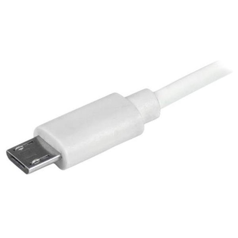 StarTech.com Cargador USB de 2 Puertos para Coche con Cable Micro USB y puerto USB - Blanco