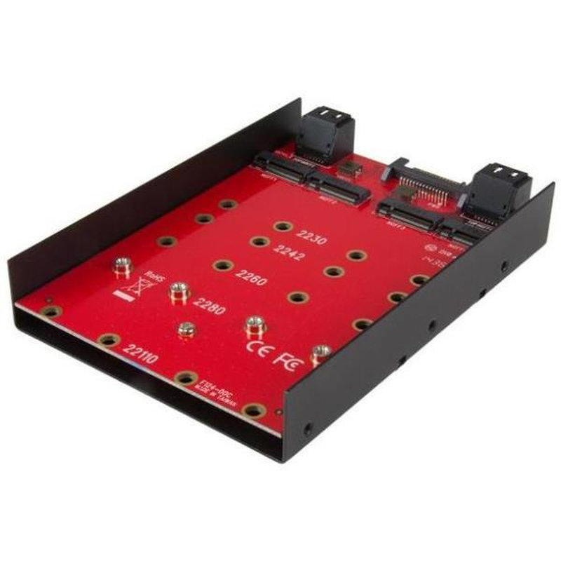 StarTech.com Panel Frontal para Bahía de 3,5 Pulgadas con 4 Bahías M.2 NGFF 4 Puertos SATA y 1 Puerto SATA de Alimentación