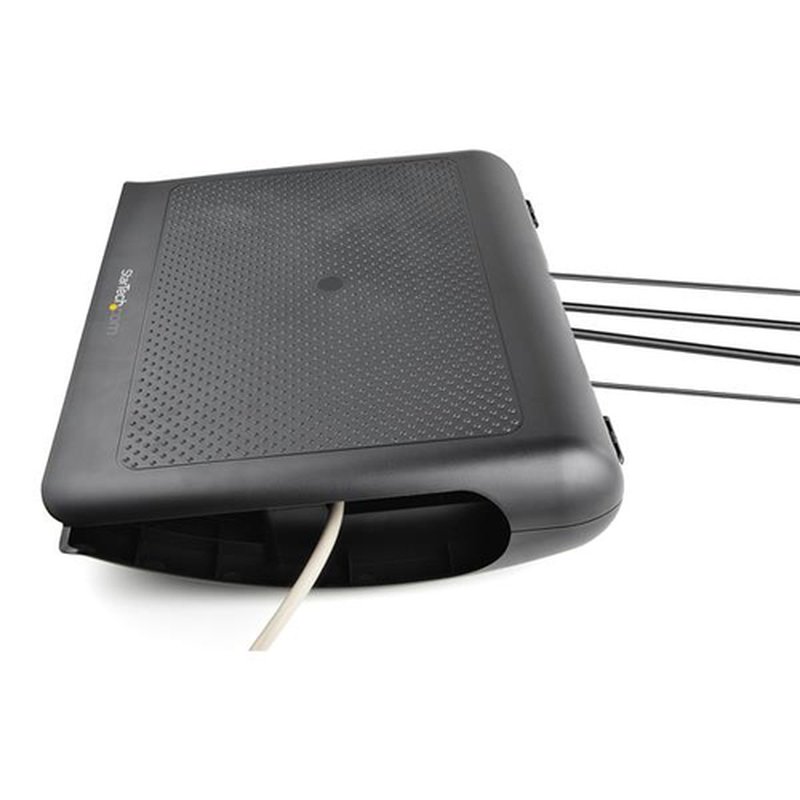 StarTech.com Reposapiés Ergonómico Basculante con Gestión de Cableado y Almacenamiento - Soporte de Piés para Debajo del Escritorio - Descansapiés Negro para Estación de Trabajo de Oficina - Antideslizante - Imagen 5