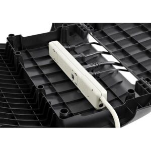 StarTech.com Reposapiés Ergonómico Basculante con Gestión de Cableado y Almacenamiento - Soporte de Piés para Debajo del Escritorio - Descansapiés Negro para Estación de Trabajo de Oficina - Antideslizante