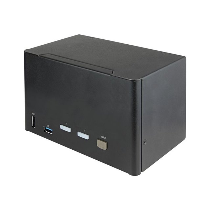 StarTech.com Switch Conmutador KVM de 2 Puertos DisplayPort 1.2 para 4 Monitores - DP HDR UHD 4K de 60Hz - Hub Ladrón de 2 Puertos USB 3.0 (5Gbps) - 4 Puertos USB 2.0 HID - Audio - Hotkeys