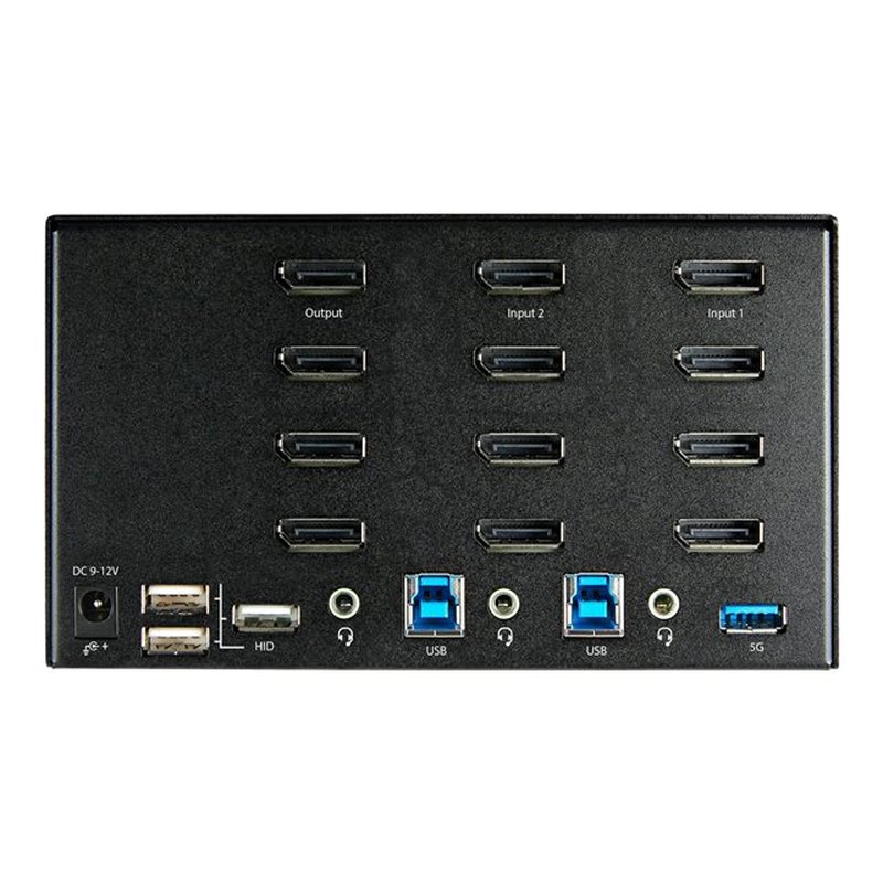 StarTech.com Switch Conmutador KVM de 2 Puertos DisplayPort 1.2 para 4 Monitores - DP HDR UHD 4K de 60Hz - Hub Ladrón de 2 Puertos USB 3.0 (5Gbps) - 4 Puertos USB 2.0 HID - Audio - Hotkeys - Imagen 4