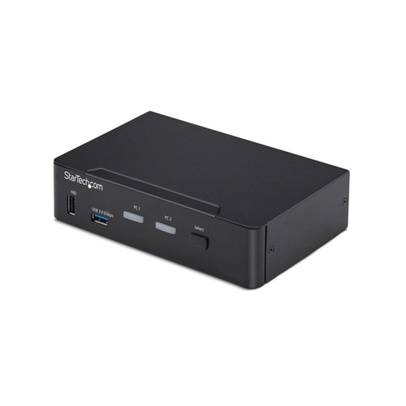 StarTech.com Switch KVM de 2 Puertos DisplayPort - 4K60Hz - HDCP 1.4 - DP 1.2 - Gestión EDID - Hub USB 3.0 de 2 Puertos - 4 Puertos HID USB - TAA