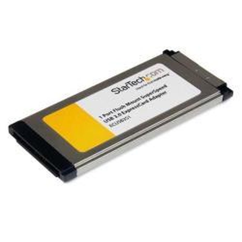 StarTech.com Tarjeta Adaptador ExpressCard/34 USB 3.0 SuperSpeed de 1 Puerto con UASP - Montaje al Ras - Flush Mount StarTech.com Tarjeta Adaptador ExpressCard/34 USB 3.0 SuperSpeed de 1 Puerto con UASP - Montaje al Ras - Flush Mount