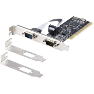 StarTech.com Tarjeta Adaptadora PCI de 2 Puertos Serie RS232 - Tarjeta de Expansión PCI Controladora Serial con 2 Puertos Seriales DB9 - de Tamaño Estándar y de Perfil Bajo - para Windows o Linux