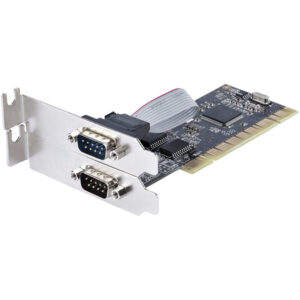 StarTech.com Tarjeta Adaptadora PCI de 2 Puertos Serie RS232 - Tarjeta de Expansión PCI Controladora Serial con 2 Puertos Seriales DB9 - de Tamaño Estándar y de Perfil Bajo - para Windows o Linux