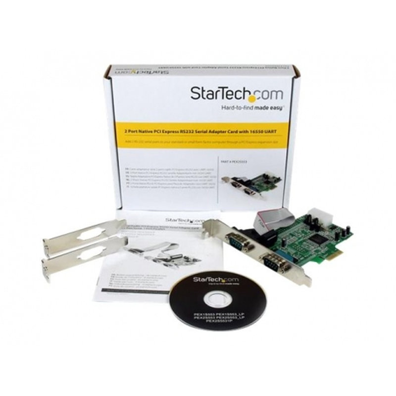 StarTech.com Tarjeta PCI Express Adaptadora Serie RS232 DB9 de 2 Puertos UART16550 - Tarjeta PCIe Controladora de Host Serial RS232 - Tarjeta de Expansión - Windows y Linux StarTech.com Tarjeta PCI Express Adaptadora Serie RS232 DB9 de 2 Puertos UART16550 - Tarjeta PCIe Controladora de Host Serial RS232 - Tarjeta de Expansión - Windows y Linux