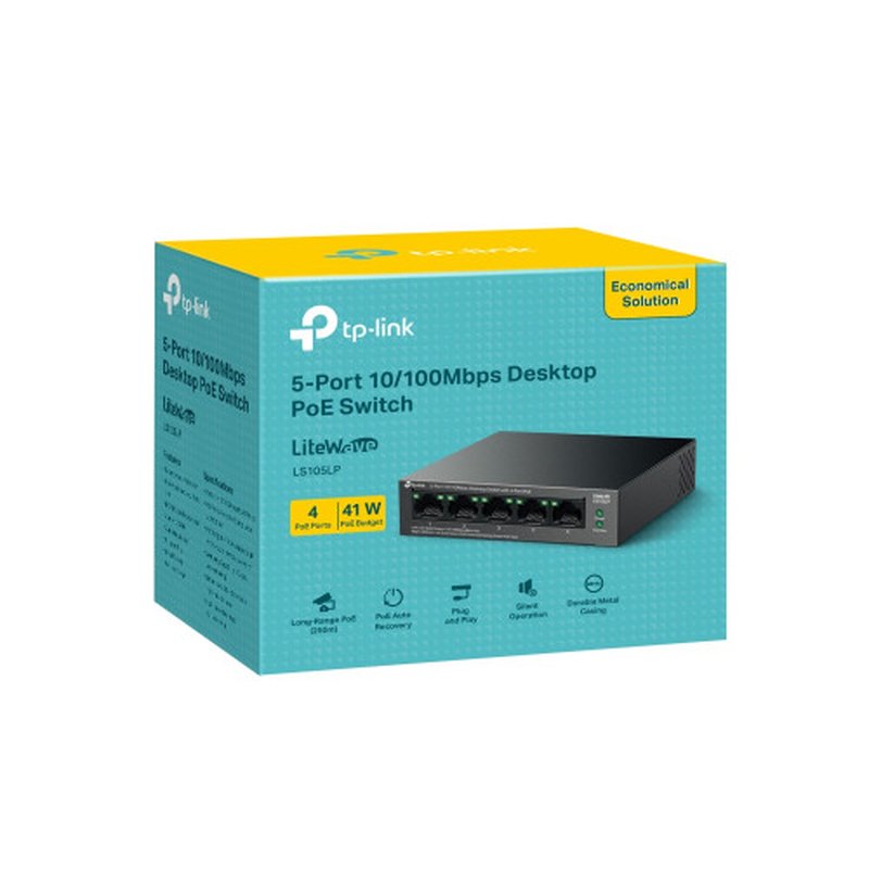 TP-Link LiteWave LS105P No administrado Fast Ethernet (10/100) Energía sobre Ethernet (PoE) Negro TP-Link LiteWave LS105P No administrado Fast Ethernet (10/100) Energía sobre Ethernet (PoE) Negro - Imagen 4