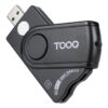 TooQ Lector Tarjetas Inteligentes, DNI Electrónico, SIM, SD, SF, USB-A, Negro