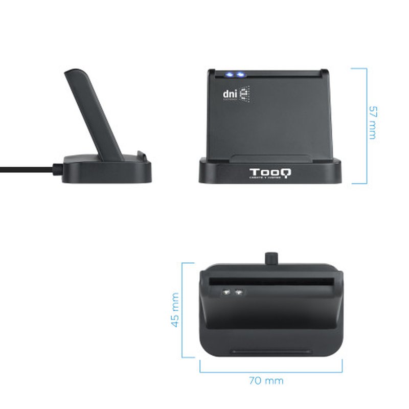 TooQ Lector de Tarjetas Inteligentes DNIe VISION USB 2.0, Negro TooQ Lector de Tarjetas Inteligentes DNIe VISION USB 2.0, Negro - Imagen 3