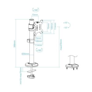 TooQ Soporte de Mesa para Pantallas 17"-32", Color Negro