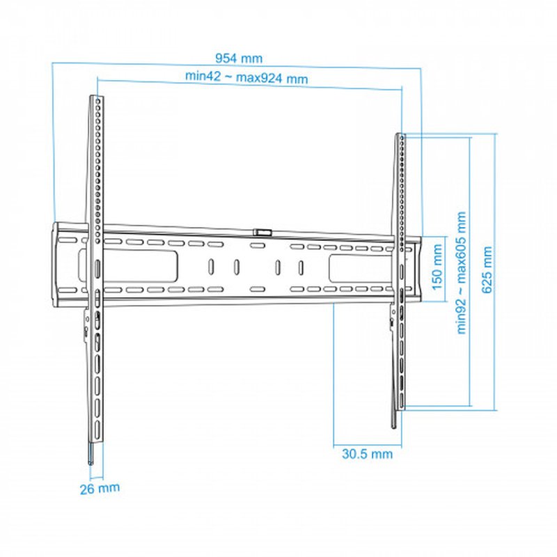 TooQ Soporte de Pared para Monitor / TV LCD, Plasma de 60-100, Negro - Imagen 8