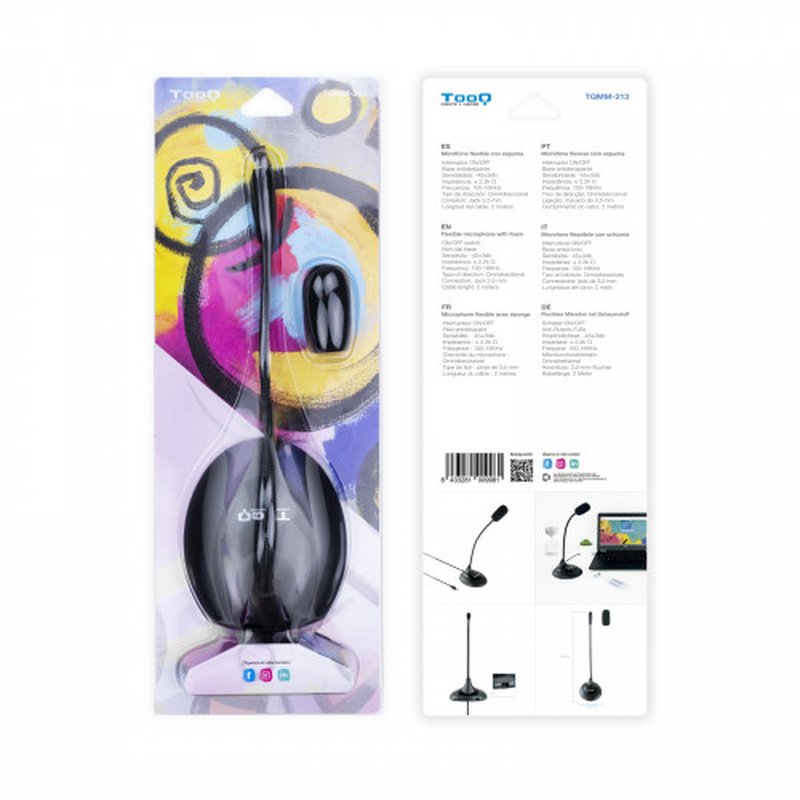 TooQ TQMM-213 micrófono Negro Micrófono para ordenador portátil - Imagen 6