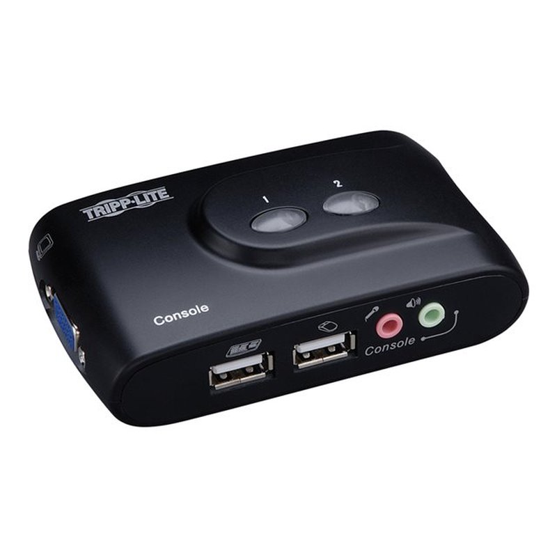 Tripp Lite B004-VUA2-K-R KVM Compacto de 2 Puertos USB con Audio y Cables